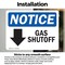 Signmission Gas Shutoff (Down Arrow) Sign With Symbol, 5 in W x Rectangle, Vinyl Decal OS-2PACK-NS-D-35-L-13022 - alternate 2